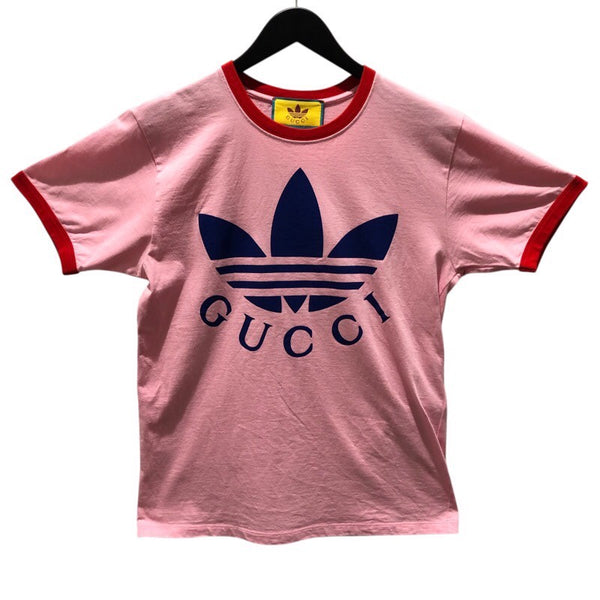 グッチ GUCCI ×adidasロゴプリント半袖Tシャツ 702612 コットン メンズ 半袖Ｔシャツ