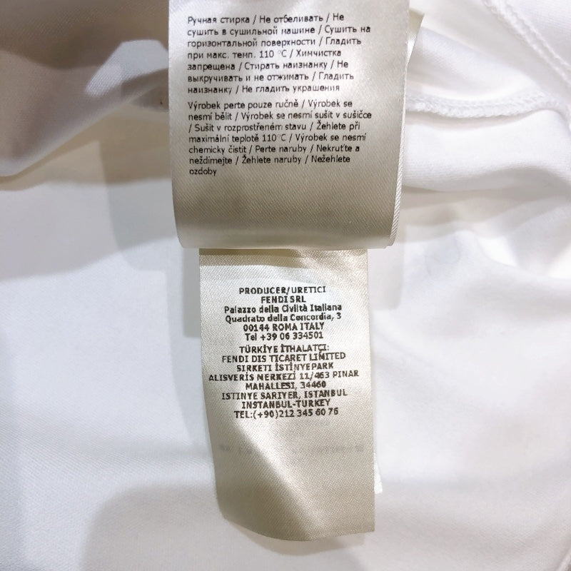 フェンディ FENDI ×FRAGMENT フロントロゴ半袖Tシャツ　2023 FY1144 ホワイト コットン メンズ 半袖Ｔシャツ