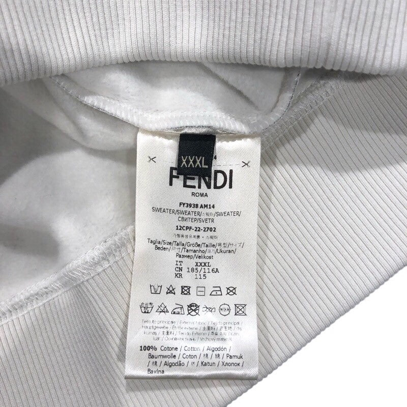 フェンディ FENDI ×MARC　JACOBS　総柄スウェットシャツ FY3938 ホワイト コットン メンズ スウェット