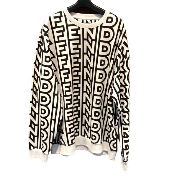 フェンディ FENDI ×MARC　JACOBS　総柄スウェットシャツ FY3938 ホワイト コットン メンズ スウェット