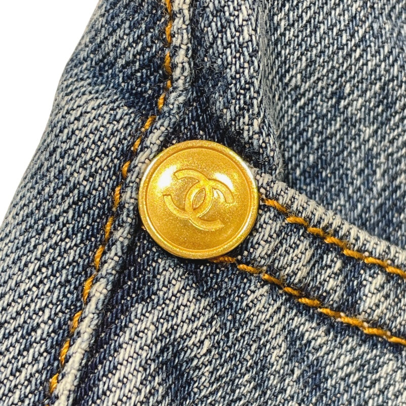 CHANEL デニム　バングル　新品未使用 シャネル CHANEL パッチデザインデニムパンツ P61828 ブルー
