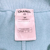 シャネル CHANEL ココマークニットショートパンツ P76436 ライトブルー/ラベンダー カシミヤ レディース ショートパンツ
