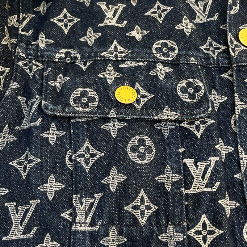 ルイ・ヴィトン LOUIS VUITTON モノグラム総柄デニムジャケット 18AW HFA01W ネイビー コットン メンズ デニムジャケット
