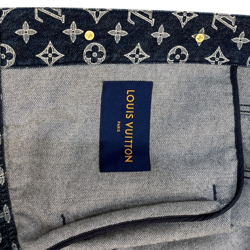 ルイ・ヴィトン LOUIS VUITTON モノグラム総柄デニムジャケット 18AW HFA01W ネイビー コットン メンズ デニムジャケット