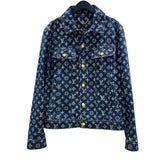 ルイ・ヴィトン LOUIS VUITTON モノグラム総柄デニムジャケット 18AW HFA01W ネイビー コットン メンズ デニムジャケット