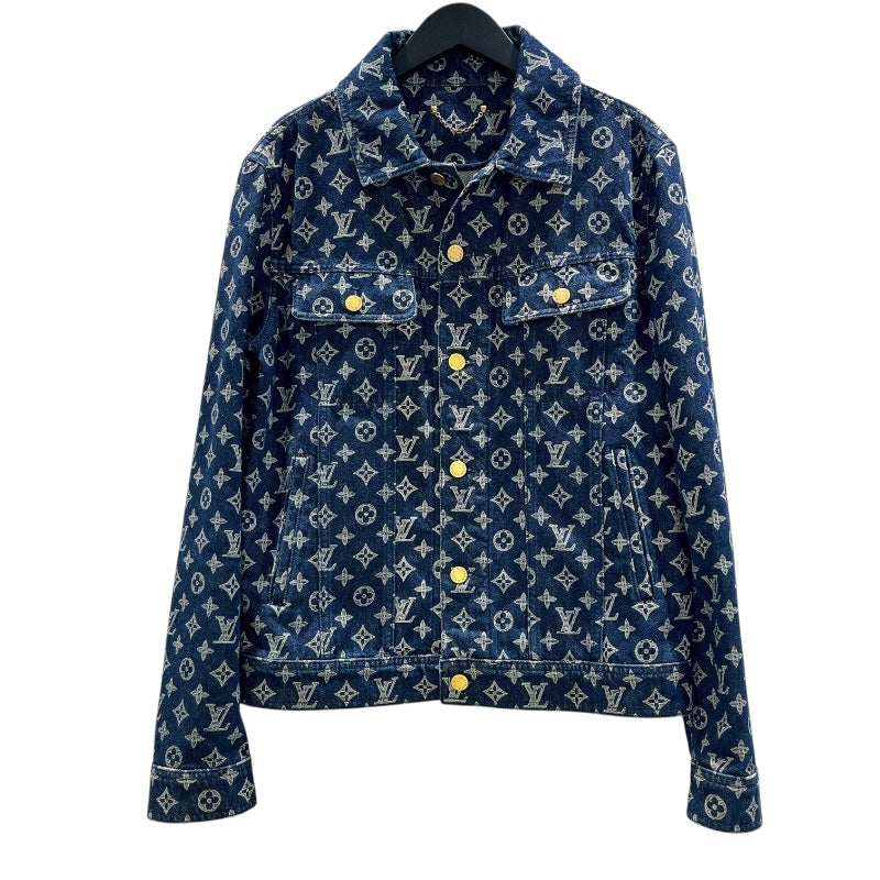 ルイ・ヴィトン LOUIS VUITTON モノグラム総柄デニムジャケット 18AW HFA01W ネイビー コットン メンズ デニムジャケット