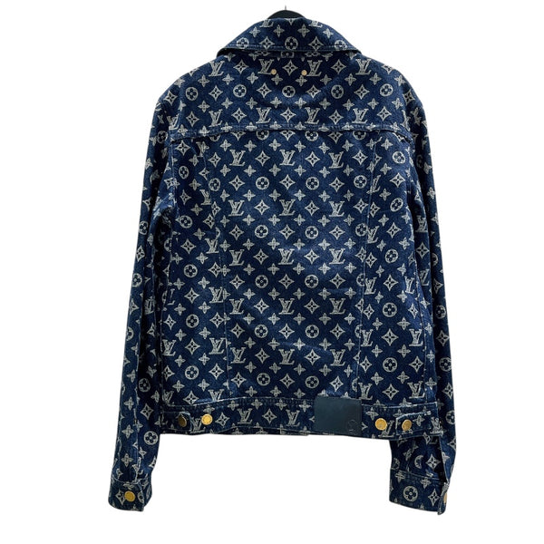 ルイ・ヴィトン LOUIS VUITTON モノグラム総柄デニムジャケット 18AW HFA01W ネイビー コットン メンズ デニムジャケット