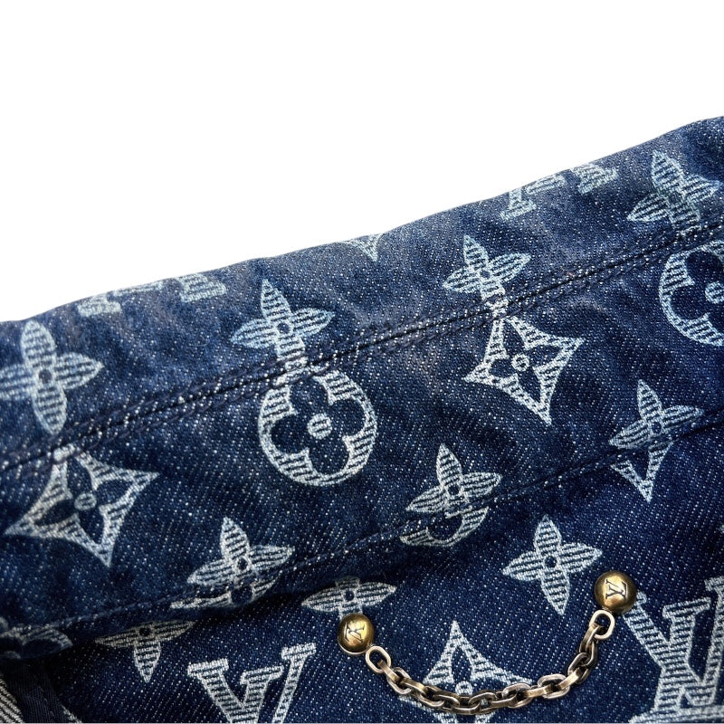 ルイ・ヴィトン LOUIS VUITTON モノグラム総柄デニムジャケット 18AW HFA01W ネイビー コットン メンズ デニムジャケット