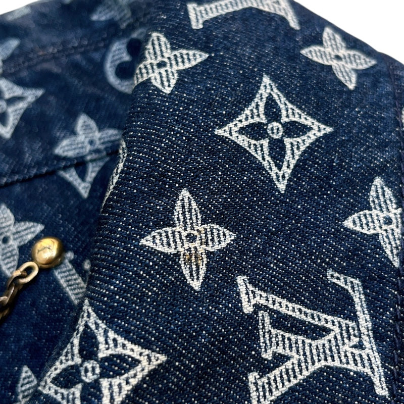 ルイ・ヴィトン LOUIS VUITTON モノグラム総柄デニムジャケット 18AW HFA01W ネイビー コットン メンズ デニムジャケット