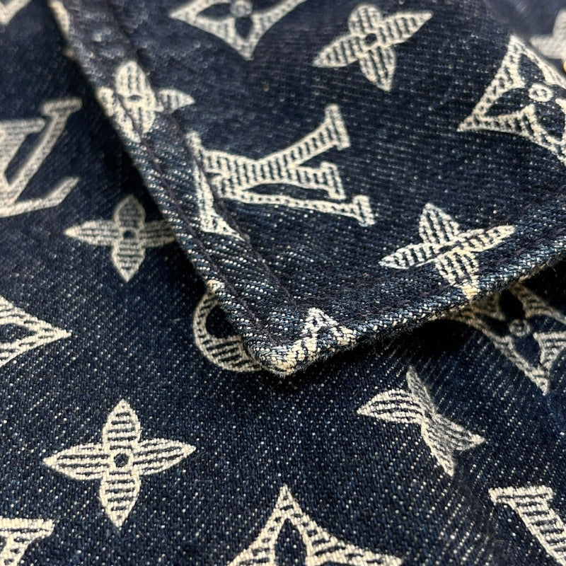 ルイ・ヴィトン LOUIS VUITTON モノグラム総柄デニムジャケット 18AW HFA01W ネイビー コットン メンズ デニムジャケット