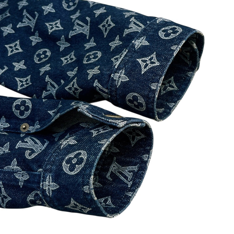 ルイ・ヴィトン LOUIS VUITTON モノグラム総柄デニムジャケット 18AW HFA01W ネイビー コットン メンズ デニムジャケット