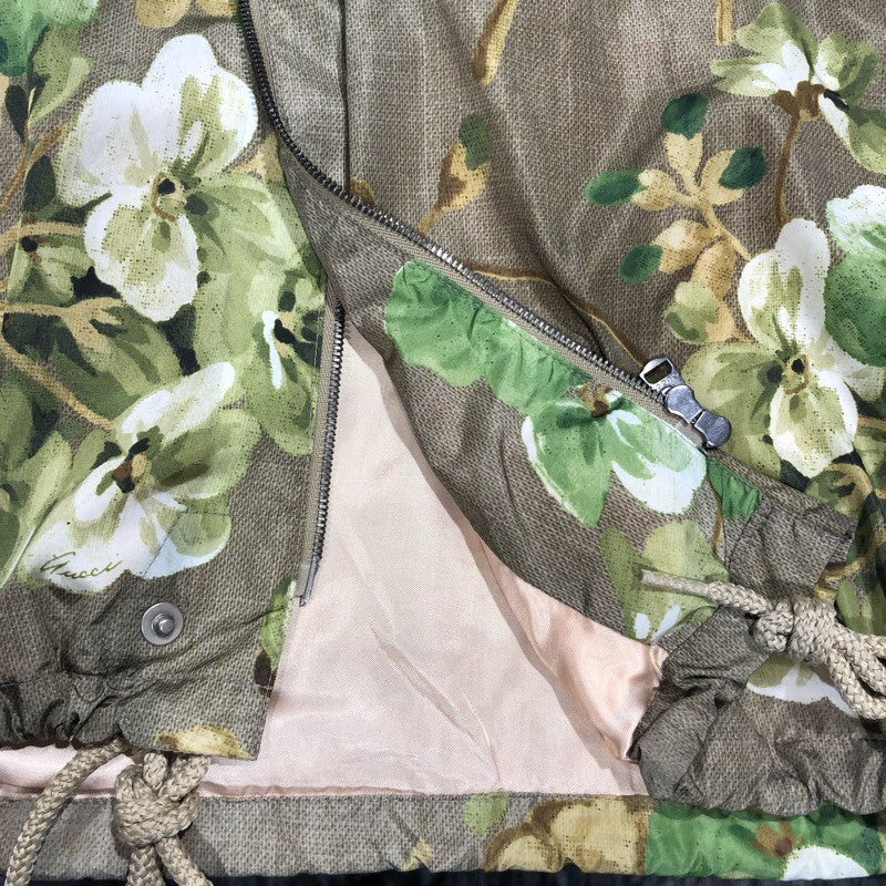 グッチ GUCCI ボタニカル柄ナイロンパーカー 407636 グリーン ナイロン レディース ナイロンジャケット