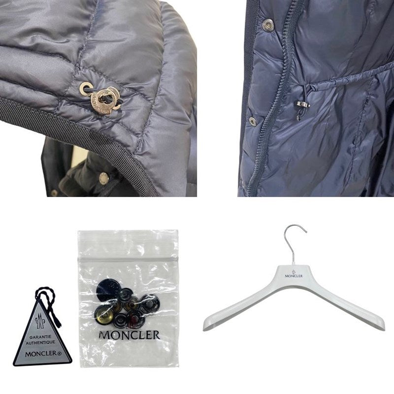 モンクレール MONCLER HERMINE ロングダウンコート 320934933905 53048 ネイビー ナイロン100% レディース ダウンジャケット