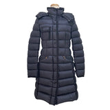 モンクレール MONCLER HERMINE ロングダウンコート 320934933905 53048 ネイビー ナイロン100% レディース ダウンジャケット