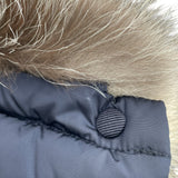 モンクレール MONCLER HIRONDELLE ファー付ロングダウンコート E20934934520 54155 ネイビー ナイロン ダウン レディース ダウンジャケット