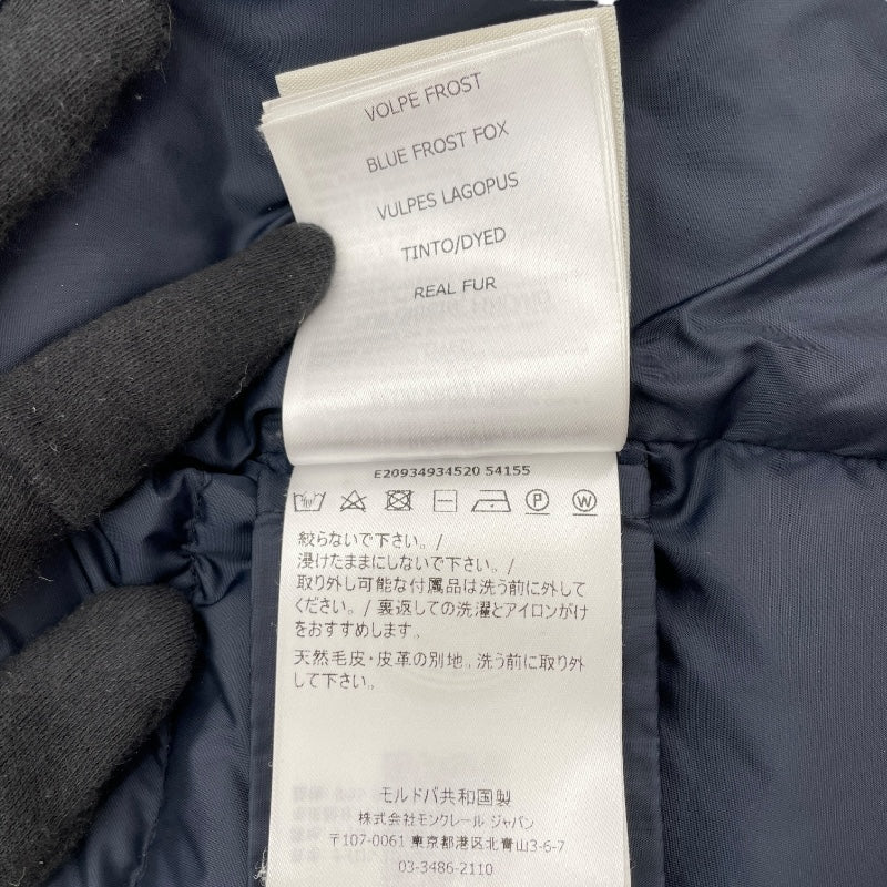 モンクレール MONCLER HIRONDELLE ファー付ロングダウンコート E20934934520 54155 ネイビー ナイロン ダウン レディース ダウンジャケット