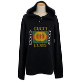 グッチ GUCCI ヴィンテージロゴパーカー 454584 ブラック コットン メンズ パーカー