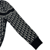 クリスチャン・ディオール Christian Dior オブリーク総柄リバーシブルニットセーター ネイビー レディース セーター