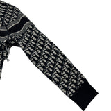 クリスチャン・ディオール Christian Dior オブリーク総柄リバーシブルニットセーター ネイビー レディース セーター