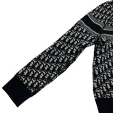 クリスチャン・ディオール Christian Dior オブリーク総柄リバーシブルニットセーター ネイビー レディース セーター