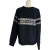 クリスチャン・ディオール Christian Dior オブリーク総柄リバーシブルニットセーター ネイビー レディース セーター