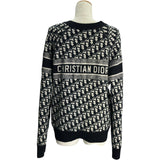 クリスチャン・ディオール Christian Dior オブリーク総柄リバーシブルニットセーター ネイビー レディース セーター