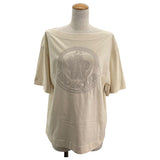 モンクレール MONCLER ロゴ刺繡Tシャツ 8C000 クリーム コットン レディース 半袖シャツ