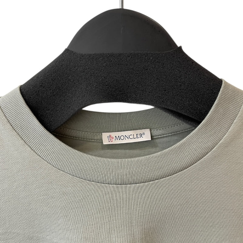 モンクレール MONCLER ロゴ刺〓Tシャツ 8C000 ナッツベージュ コットン コットン 半袖Ｔシャツ レディース 中古 モンクレール MONCLER ロゴ刺繡Tシャツ 8C000 ナッツベージュ