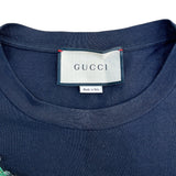 グッチ GUCCI スパンコール装飾ロゴプリント長袖Ｔシャツ 479477 ブラック コットン メンズ 長袖Ｔシャツ