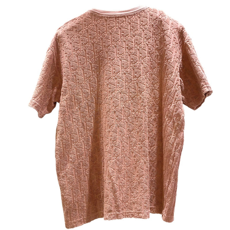 クリスチャン・ディオール Christian Dior オブリーク総柄テリーコットンTシャツ 113J692A0614 ベージュピンク コットン メンズ 半袖Ｔシャツ