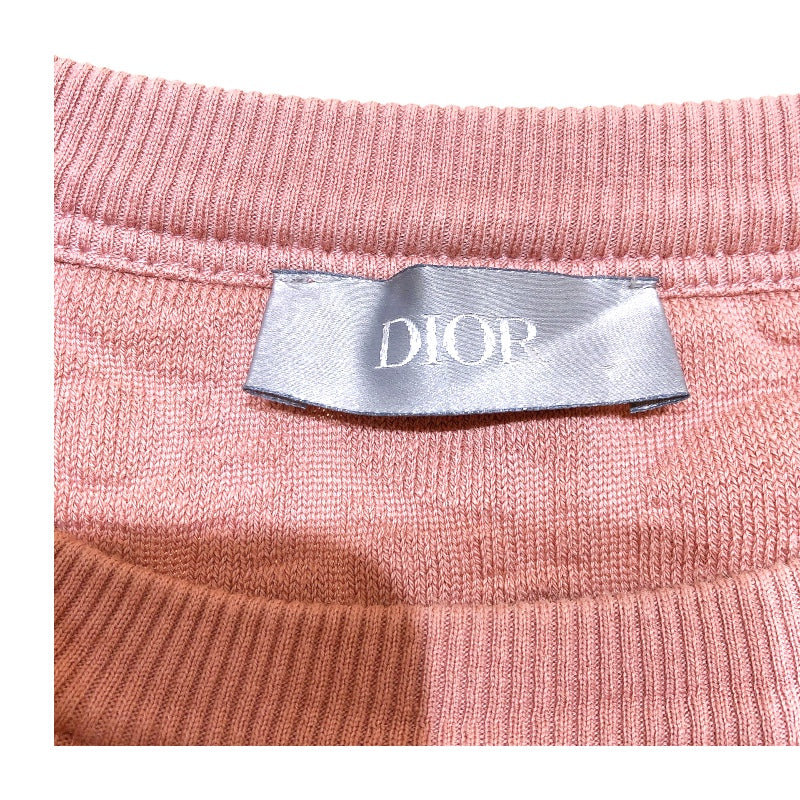 クリスチャン・ディオール Christian Dior オブリーク総柄テリーコットンTシャツ 113J692A0614 ベージュピンク コットン メンズ 半袖Ｔシャツ