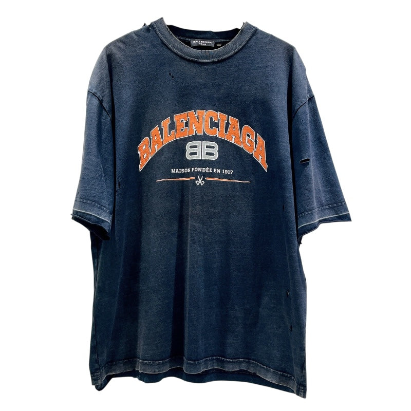 バレンシアガ BALENCIAGA ロゴプリントTシャツ　2021年 612966 ブラック コットン メンズ 半袖Ｔシャツ
