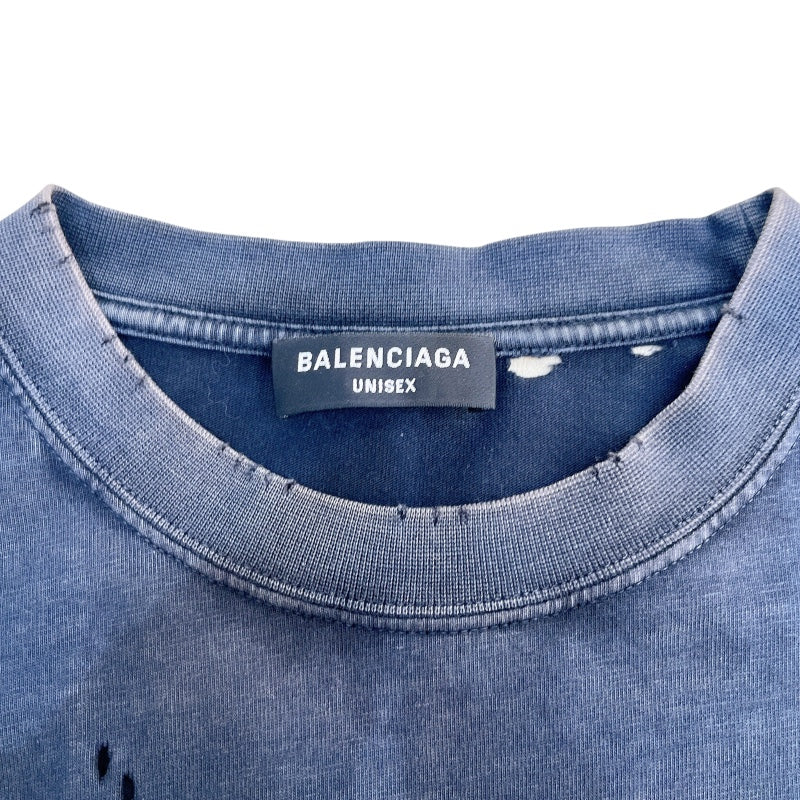 バレンシアガ BALENCIAGA ロゴプリントTシャツ　2021年 612966 ブラック コットン メンズ 半袖Ｔシャツ