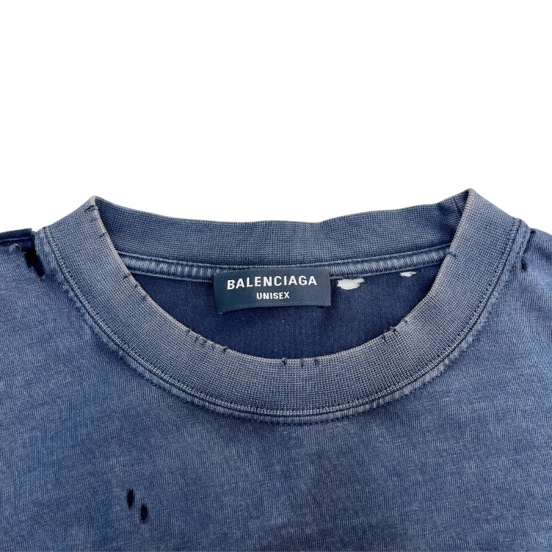 バレンシアガ BALENCIAGA ロゴプリントTシャツ　2021年 612966 ブラック コットン メンズ 半袖Ｔシャツ