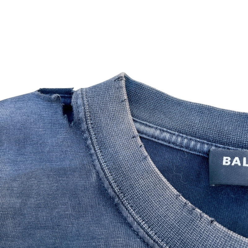 バレンシアガ BALENCIAGA ロゴプリントTシャツ　2021年 612966 ブラック コットン メンズ 半袖Ｔシャツ