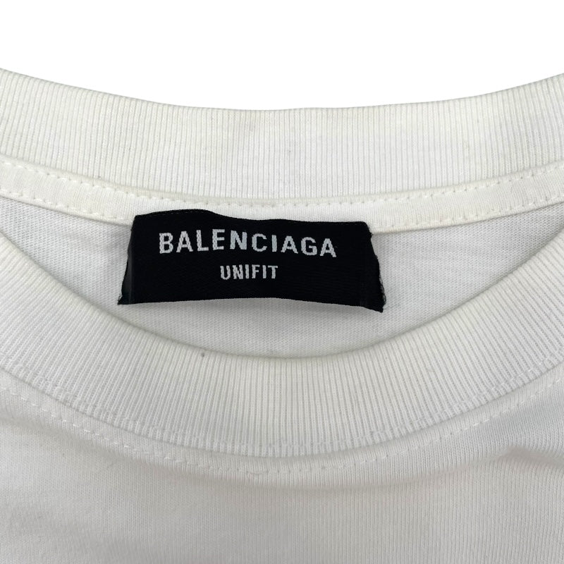 バレンシアガ BALENCIAGA ロゴプリントTシャツ 661715 ホワイト コットン メンズ 半袖Ｔシャツ