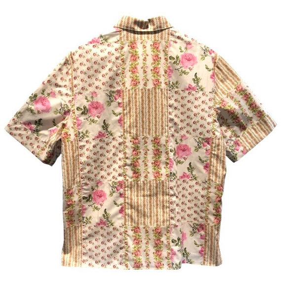 クリスチャン・ディオール Christian Dior フローラル総柄ショートスリーブシャツ 293C517A5679 ピンク コットン メンズ 半袖Ｔシャツ