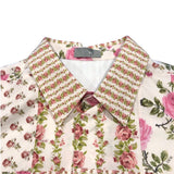 クリスチャン・ディオール Christian Dior フローラル総柄ショートスリーブシャツ 293C517A5679 ピンク コットン メンズ 半袖Ｔシャツ