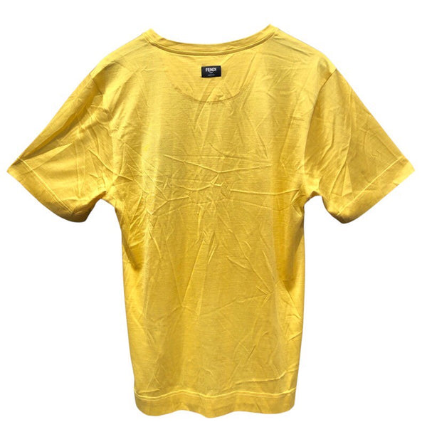 フェンディ FENDI ロゴ刺繍Tシャツ FX0936 シルク メンズ 半袖Ｔシャツ