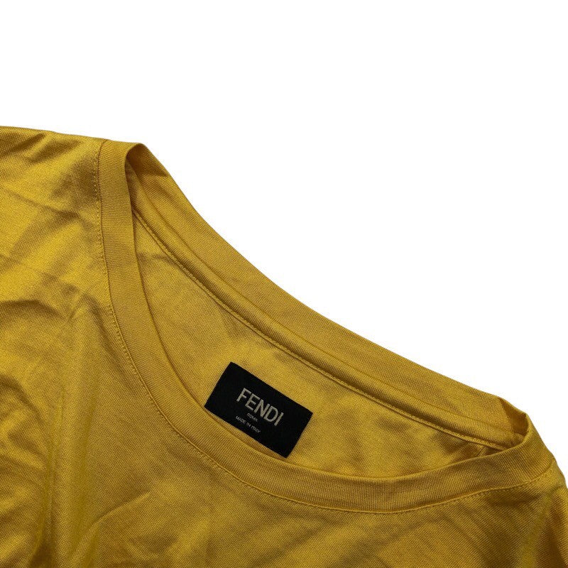 フェンディ FENDI ロゴ刺繍Tシャツ FX0936 シルク メンズ 半袖Ｔシャツ