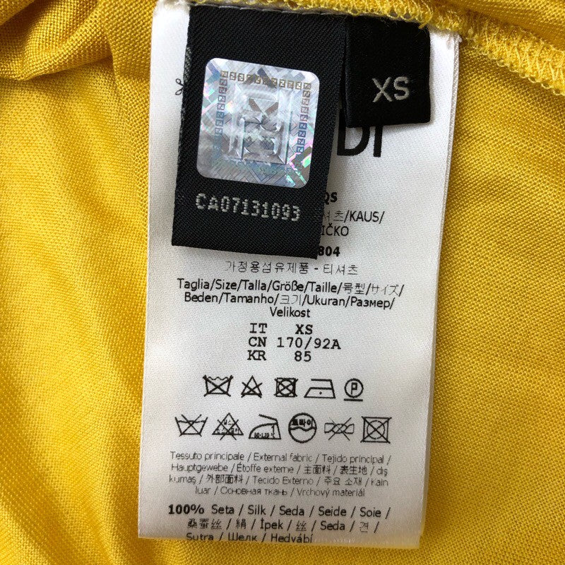 フェンディ FENDI ロゴ刺繍Tシャツ FX0936 シルク メンズ 半袖Ｔシャツ