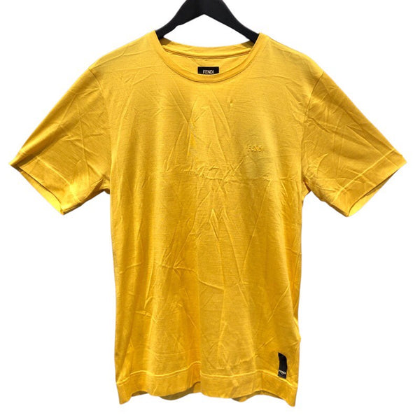 フェンディ FENDI ロゴ刺繍Tシャツ FX0936 シルク メンズ 半袖Ｔシャツ