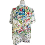 クリスチャン・ディオール Christian Dior フローラル総柄シルクシャツ 241V29A684 ホワイト シルク レディース 半袖シャツ