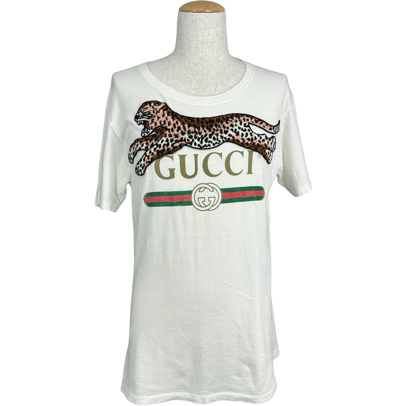 GUCCI ロゴ Tシャツ ホワイト グッチ GUCCI ロゴプリントTシャツ 493117 ホワイト コットン メンズ
