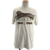 グッチ GUCCI パンサーヴィンテージ Tシャツ 493117 ホワイト コットン メンズ 半袖Ｔシャツ
