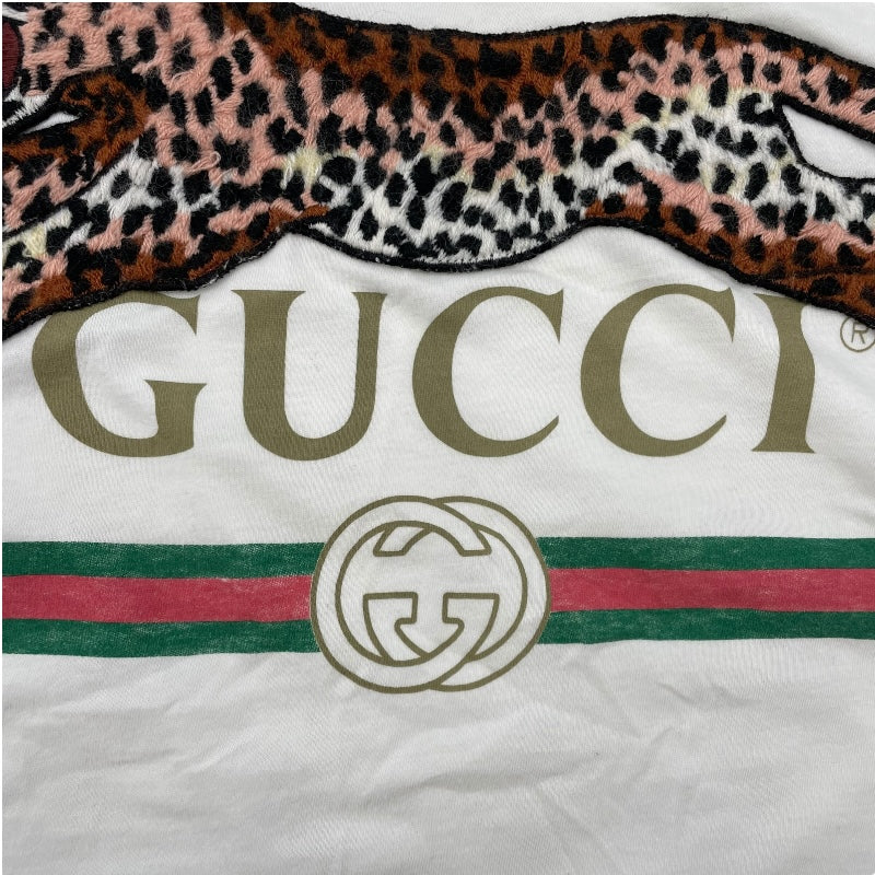 グッチ GUCCI パンサーヴィンテージ Tシャツ 493117 ホワイト コットン メンズ 半袖Ｔシャツ