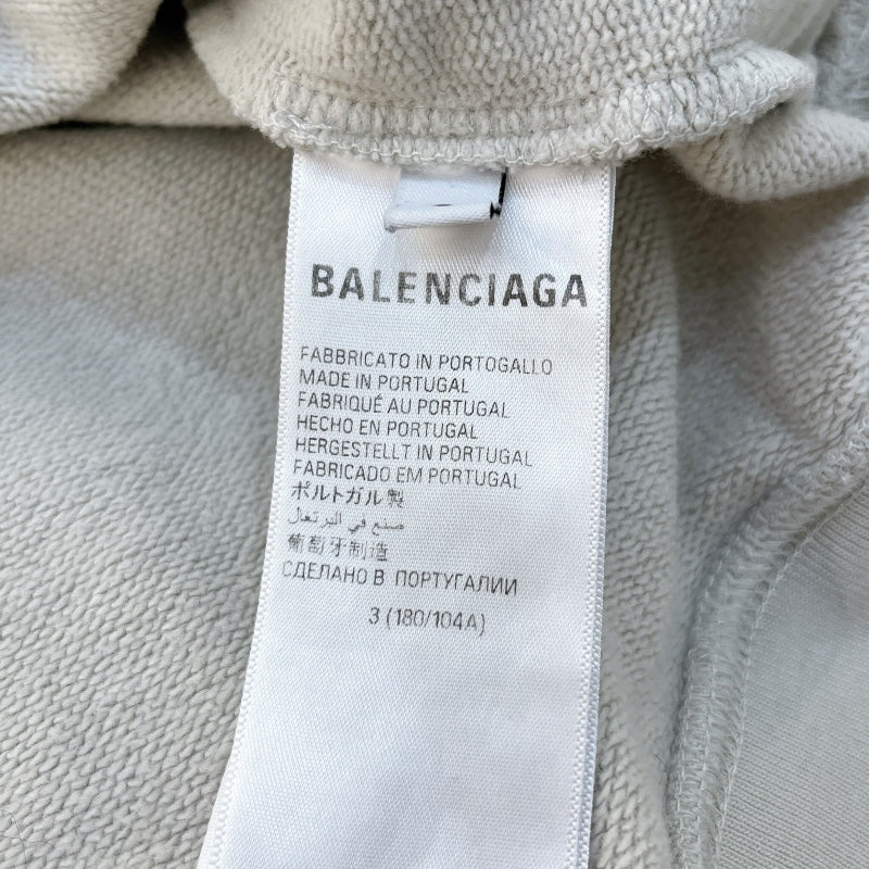 バレンシアガ BALENCIAGA ロゴ刺繡スウェットパーカー　2023年 674986 グレー コットン メンズ パーカー