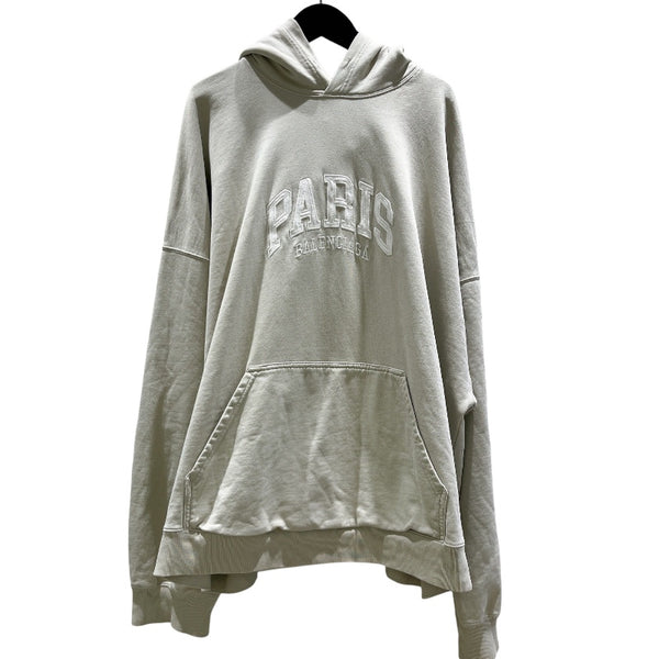 バレンシアガ BALENCIAGA ロゴ刺繡スウェットパーカー　2023年 674986 グレー コットン メンズ パーカー
