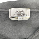 エルメス HERMES レザーパッチスウェットパーカー カーキ コットン メンズ パーカー