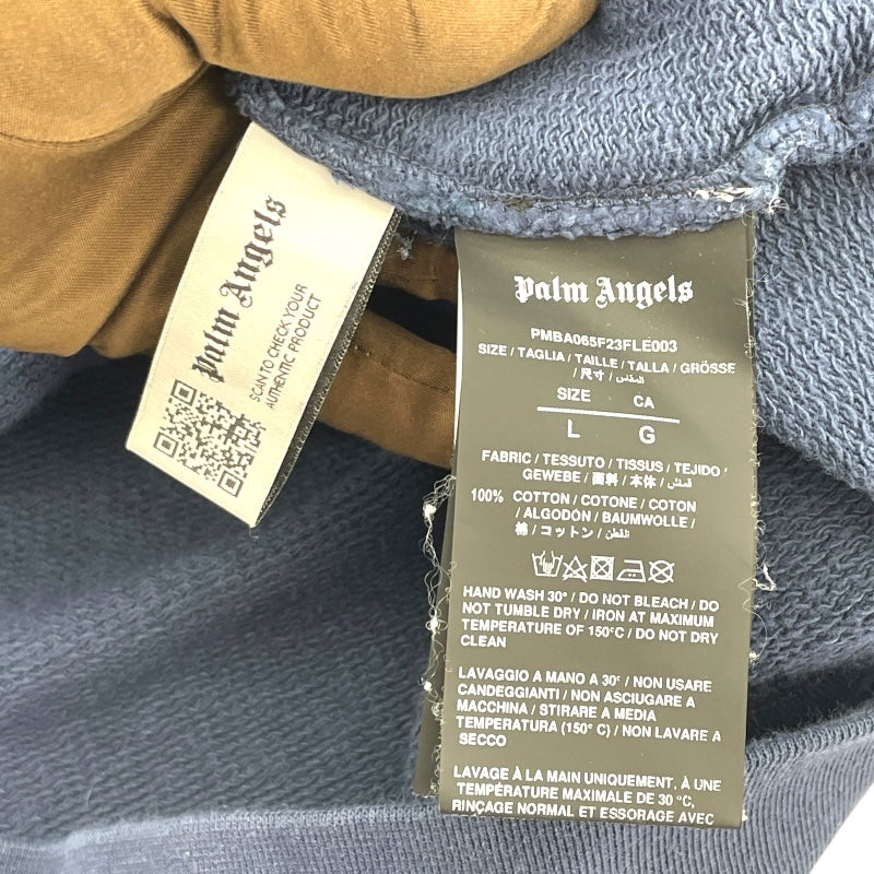 パームエンジェルス PALM ANGELS ロゴトレーナー PMBA065F23FLE003 ネイビー コットン メンズ スウェット
